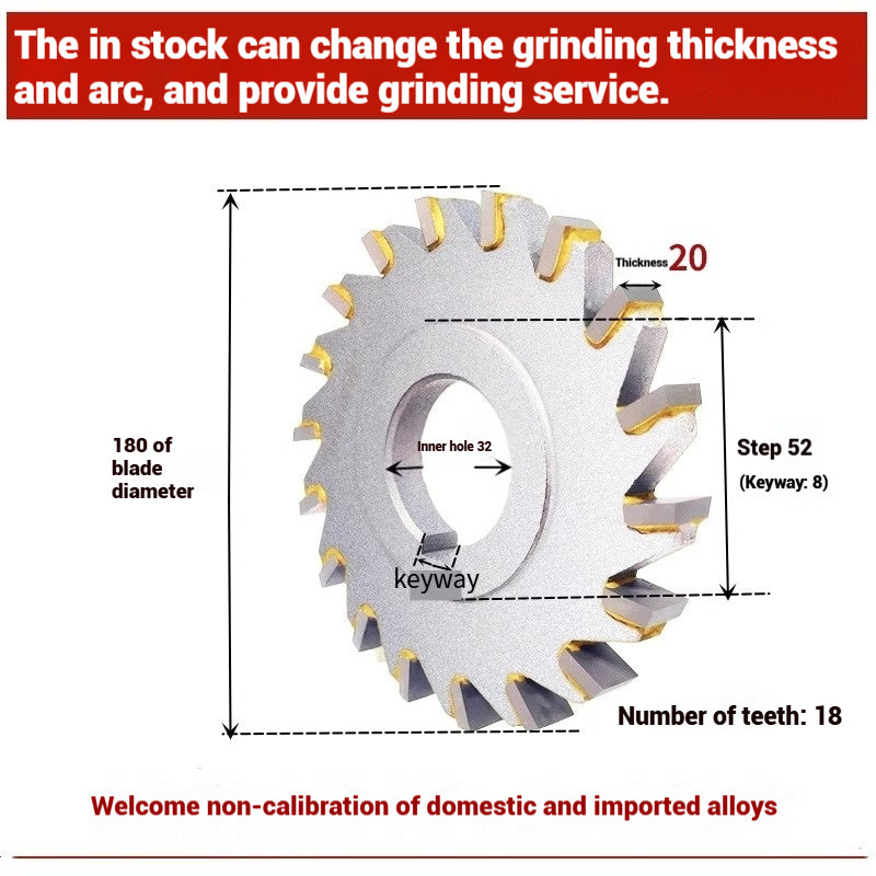 1058-Alloy three-face milling cutter can be customized tungsten steel 63 80 100 125 YW2 steel parts milling slot welding disk cutter Shandong Denso Pricision Tools Co.,Ltd.